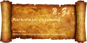 Markstein Zsigmond névjegykártya
